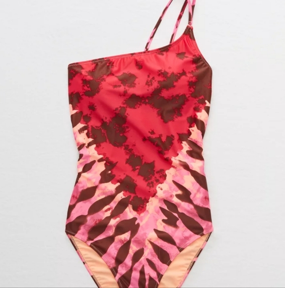 Aerie One Shoulder One Piece Swimsuit tie dye - Picture 4 of 8